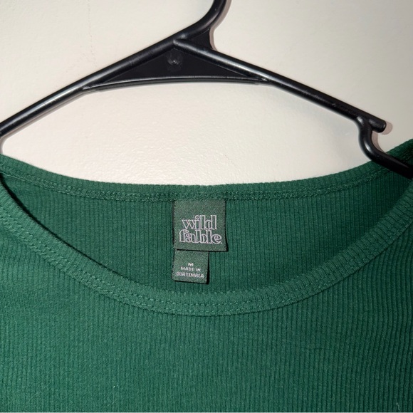 wild fable Dark Green Ribbed Crop Tee - Short Sleeve - Picture 3 of 4